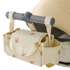 아이끌레 유아용 벨크로 캐릭터 유모차 수납가방, 크림화이트, 1개