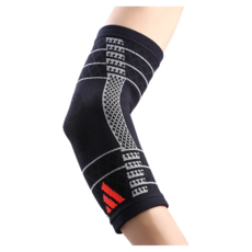 adidas 愛迪達 wucht P3高機能3D立體針織加強型彈性運動護肘, 黑色 + 灰色, 1個