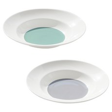 HANKOOK CHINAWARE 骨瓷 Cooing 雙人義大利麵碗組, 1套, 綠色, 灰色