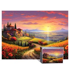 Addone拼圖, 1000件, 托斯卡尼與向日葵, 1個