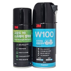 쓰리엠 프리미엄 윤활 방청제 360ml W100 + 99 스프레이 접착제 무색 155ml 세트, 1개
