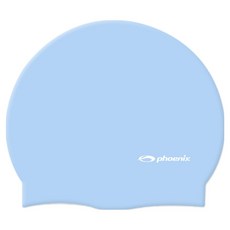피닉스 실리콘 로고 솔리드형 수영모 PCS-02, 라이트블루, 1개
