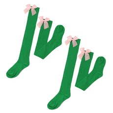 알로데 여성용 컬러 포인트 리본 파티용 오버니삭스 2켤레 세트