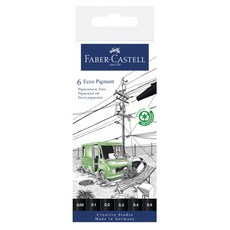 FABER-CASTELL 輝柏 環保防水代針筆 黑色 6入, 1個, HB