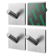 몬스터겔 무타공 후크 4p, 스테인리스, 1개