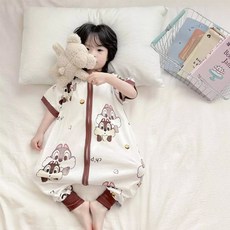 CHIP 'N' DALE 兒童款 夏季無痕長袖防踢被, 120碼, 咖啡色/奇奇蒂蒂