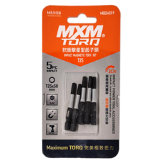 MXM TOOLS 抗衝擊單頭星型起子頭5件組 MB24019 T25 x 50mm, 1組