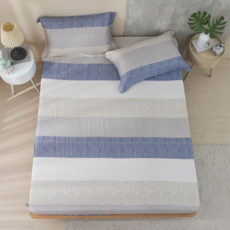 鴻宇寢飾 萊賽爾 天絲300織 床包 + 枕套組 3件組, 堤姆斯, 雙人加大