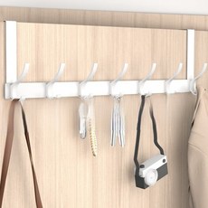 Sellektu 免鑽孔門後7連掛鉤, 白色, 1個