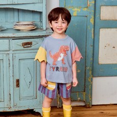 First Blue 兒童暴龍短袖T恤