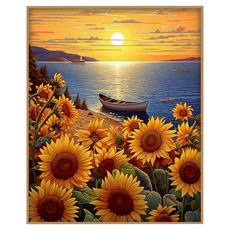 太陽月亮 DIY 幸運希望的象徵向日葵畫, 向日葵 2, 1個