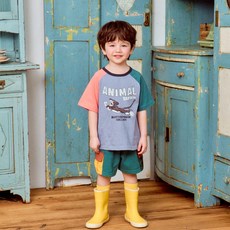 First Blue 兒童透氣隊長老虎短袖T恤