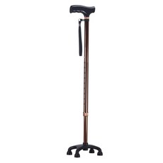 와이스필 노인 보행 보조 4발 고령자 지팡이, 브라운, 1개