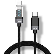 ABKO C to C PD 100W超高速顯示傳輸線, 1條, 黑色, 1m