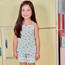 First Blue 女童鬆餅花朵無袖T恤