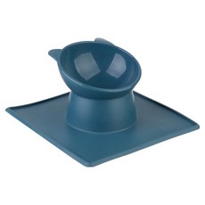 플리즈펫 반려동물 냥냥 실리콘 식기, 1개, 블루