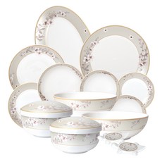 HANKOOK CHINAWARE 骨瓷雪花系列 日常餐具居家組合 16件組, 1套, 混合顏色, 餐具 16件組