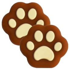 호후 닌텐도 스위치 조이콘 아날로그 스틱 커버 캡 OLED 라이트 호환 왕냥발, 베이지 + 브라운, 2개