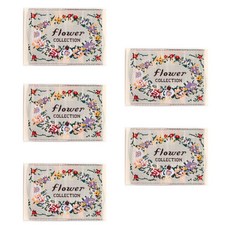 yarna 플라워 꽃 디자인 드로잉 패브릭 천 라벨, 혼합색상, 5개
