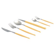 크리스테마 웨이브 식기 세트, 옐로우, 1세트, 커트러리 6종