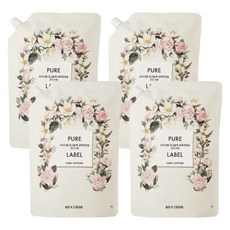 PURE LABEL 超高濃縮纖維柔軟精 舒適花園 補充包, 4個, 1L