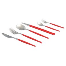 크리스테마 웨이브 식기 세트, 레드, 1세트, 커트러리 6종