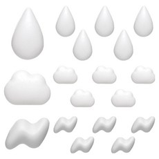 O-ON 冰箱雲朵磁鐵 3種*6入組, 白色