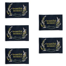 yarna Beautiful memory 플라워 패브릭 천 라벨, 5개, 네이비