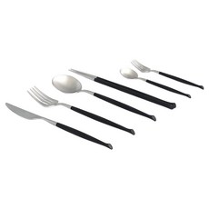 크리스테마 웨이브 식기 세트, 블랙, 1세트, 커트러리 6종