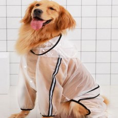 Healthy Dot 大型犬塑膠雨衣, 白色, 1個