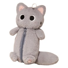 다다랜드 왕눈 고양이 인형 필통, 그레이, 1개