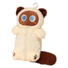 다다랜드 왕눈 고양이 인형 필통, 화이트, 1개