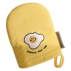 BELLELIFE 微笑蛋刺繡烤箱手套, 01.素色廚房手套, 1個