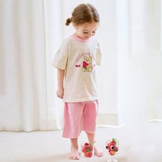 mollimelli friends 兒童莓果熊七分家居服上下套裝