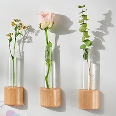 더플로우커머스 냉장고 캐비닛 인테리어 실린더 원목 마그넷 꽃병 3p, 혼합색상