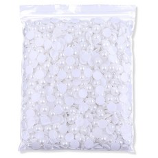 유니아트 대용량 반쪽진주 세트 꽃 12mm, 흰색, 1세트