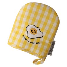 BELLELIFE 微笑蛋刺繡烤箱手套, 02.格紋廚房手套, 1個