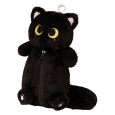 DADALAND 大眼貓咪玩偶筆袋, 黑色, 1個