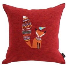 오리고 자수 쿠션 커버, 티베탄레드여우