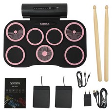 samick 便攜式練習用電子鼓墊 粉紅色 SERD-2, 1個