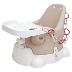 jellymom 幼兒用Muna增高椅+托盤+附輪子底座+愛心環 30入組, 琥珀米色(椅子)，隨機出貨(主力)