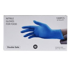 Double Safe食品用丁腈手套, 中( M), 藍色, 1個