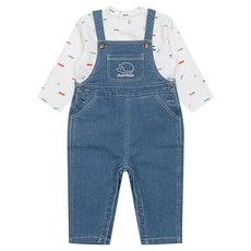 타티네쇼콜라 유아용 BC 카이스 데님 멜빵 상하의 세트