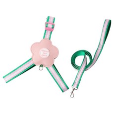 Yoreongae 狗狗星星花朵胸背帶+牽繩組, 1套, 01 花朵