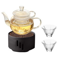 티이야기 앨리스 티포트 + 장미잔 2p + 무광 워머 세트, 혼합색상, 1세트, 티포트 + 티워머 + 찻잔 2p