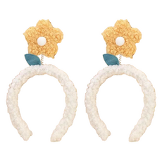 微笑亮點花朵派對髮箍, 黃色, 2個