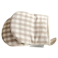 BELLELIFE 水洗天然廚房手套, 格紋, 1個