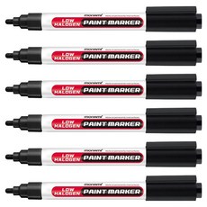 모나미 로우할로겐 페인트마카 블랙, 6개, 1색