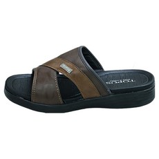 TOPUS 男款雙層軟墊拖鞋, 260, 棕色