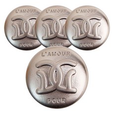 ButtonKing Dimore 鍍金鈕扣 21mm, 4個, 鎳色半光
